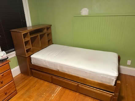 Photo of free Twin bed frame and mattress (Newton) #1
