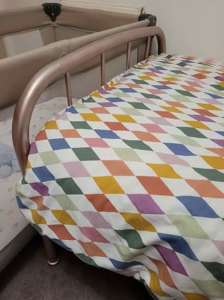 Photo of free Spray painted pink metallic bed (Sale M33) #1