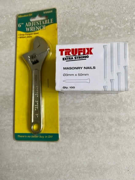 Photo of free Adjustable wrench and nails (Sandycove) #1