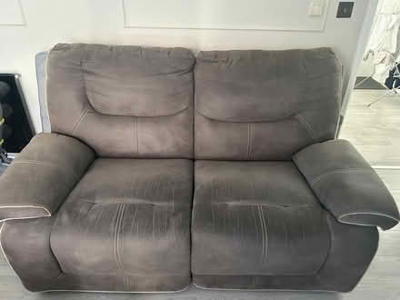 Photo of free Scs suede two seater sofa (Swanwick DE55) #1