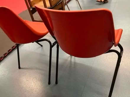 Photo of free 2 red plastic stacking chairs (Cheadle Hulme SK8) #4