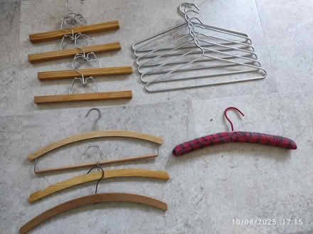 Photo of free Assorted wood/steel coathangers (Chesham HP5) #1