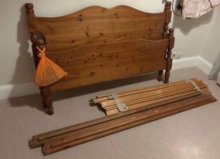 Photo of free Solid pine double bed frame (Orpington BR6) #1