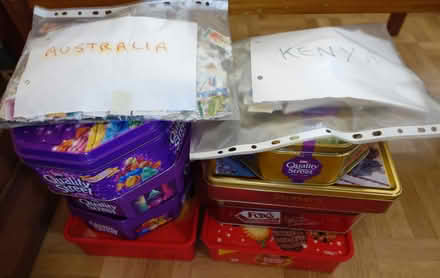 Photo of free 10 tins/boxes of collectable postage stamps (Kingsway) #3