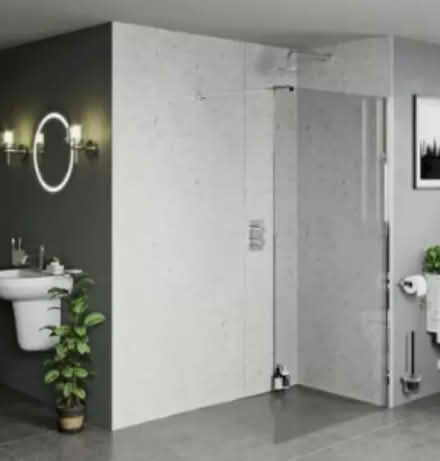 Photo of free Glass shower panel with support bar (Foxton) #1