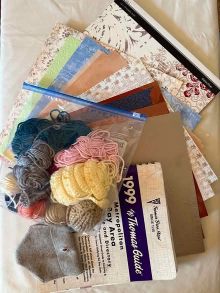 Photo of free Craft Supplies:scrapbook paper yarn (Northgate Community Park) #1