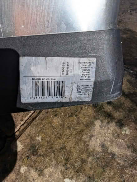 Photo of free 50l silver kitchen bin (CM12) #2
