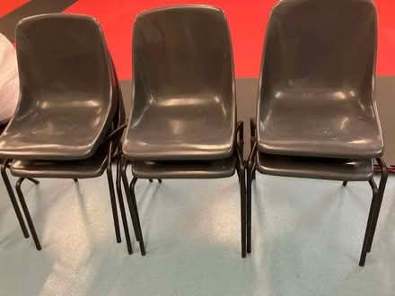 Photo of free 6 grey plastic stacking chairs (Cheadle Hulme SK8) #1