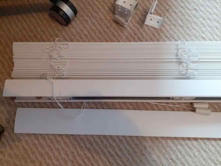 Photo of free White roller blinds including brackets (Knotty Ash L14) #2