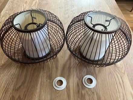 Photo of free Dark wicker lampshades (Cob Lane B29) #1
