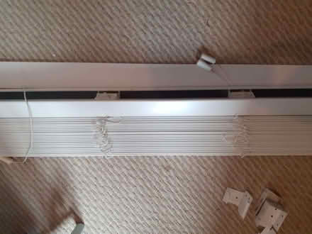 Photo of free White roller blinds including brackets (Knotty Ash L14) #1