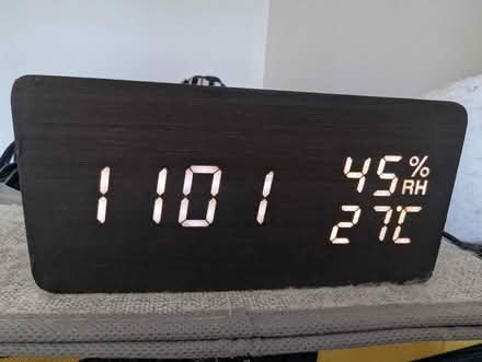 Photo of free Bedside clock (wooden effect) (CM12) #1