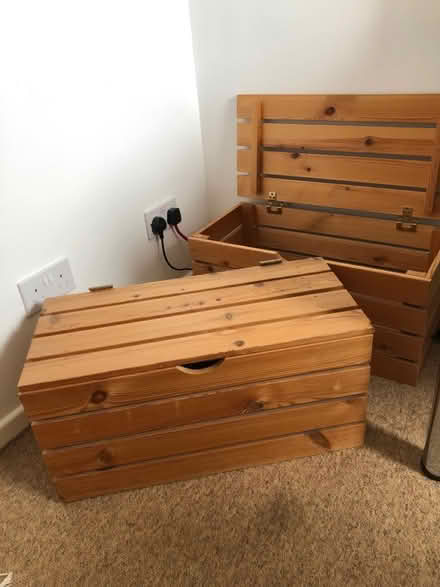 Photo of free 2 wooden storage chest boxes (Connah’s Quay CH5) #1