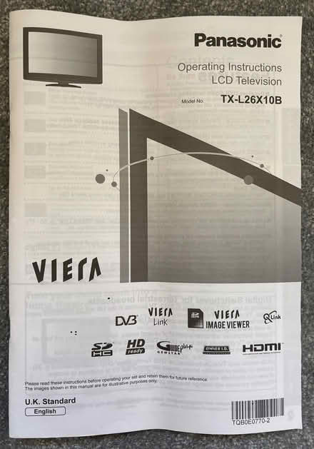 Photo of free 26 inch Panasonic Viera LCD TV (Billericay CM12) #1
