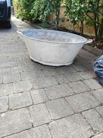 Photo of free Old tin baby bath planter (Greasby) #1