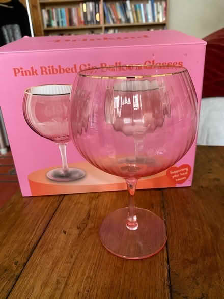 Photo of free 2 large pink/gold gin glasses (Holy Corner EH10) #1