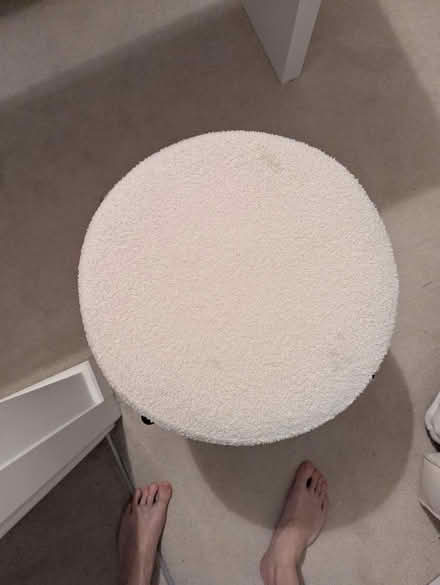 Photo of free Stool. Four legs. White cushion (Thatcham, West Berkshire) #2