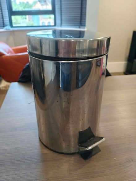 Photo of free Small chrome bins 27 cm tall (Golders Green NW11) #1