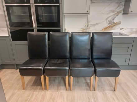 Photo of free 4 x Black dining room chairs (Leverstock Green HP2) #1