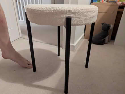 Photo of free Stool. Four legs. White cushion (Thatcham, West Berkshire) #3