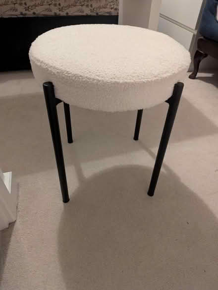 Photo of free Stool. Four legs. White cushion (Thatcham, West Berkshire) #1