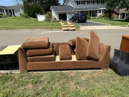 Photo of free Velvet couch (8 Eagle lane Hauppauge) #1