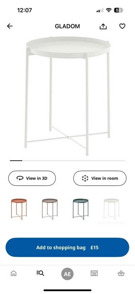 Photo of Round metal side table (Worle BS22) #1