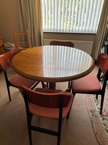 Photo of free Round dining table and four chairs (Longden Road, Shrewsbury) #1