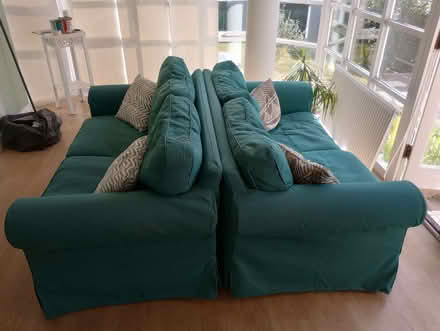 Photo of free 2 x IKEA 2 seater sofas. Extorp. Green. (Maldon CM9) #2
