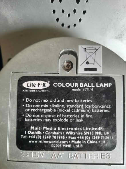 Photo of free LED lights and sounds sensory lamp (Oxford, Cowley OX4) #3