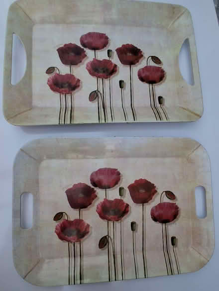 Photo of free Two formica poppy trays 47x33 cms (Bernards Heath AL1) #1