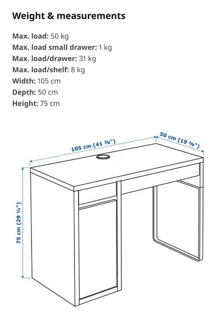Photo of free IKEA white desk (E14 9FE) #2