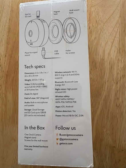 Photo of free Oco 2 home monitoring camera (Downtown Sunnyvale) #2