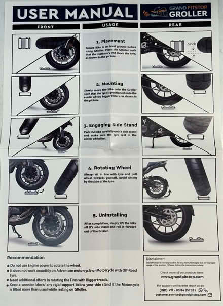 Photo of free Motorcycle Wheel Roller Stand (Germantown 20874) #3