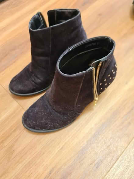Photo of free Size 3 black suede boots. (Leasgill LA7) #1