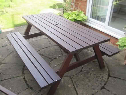 Photo of free Large garden picnic table/bench (Bedford MK40) #1