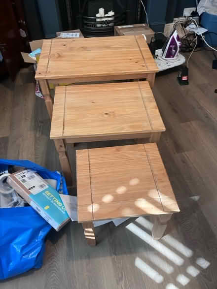 Photo of free 3 pine nesting tables (CR2) #1