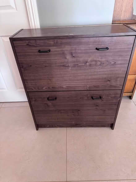Photo of free Brown shoe cabinet (Upminster Bridge RM14) #1