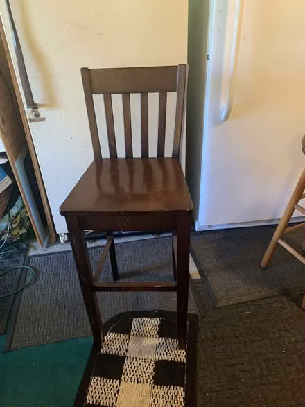 Photo of free tall wooden chair (Greenwood) #1