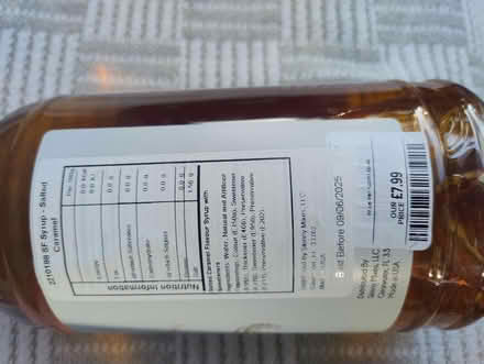 Photo of free Sealed, unused Salted Caramel 'skinny syrup' for coffee, etc (Queenstown Road SW8) #2