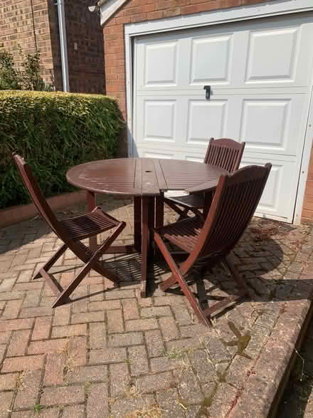 Photo of free Wooden table and chairs (Malvern WR14) #1