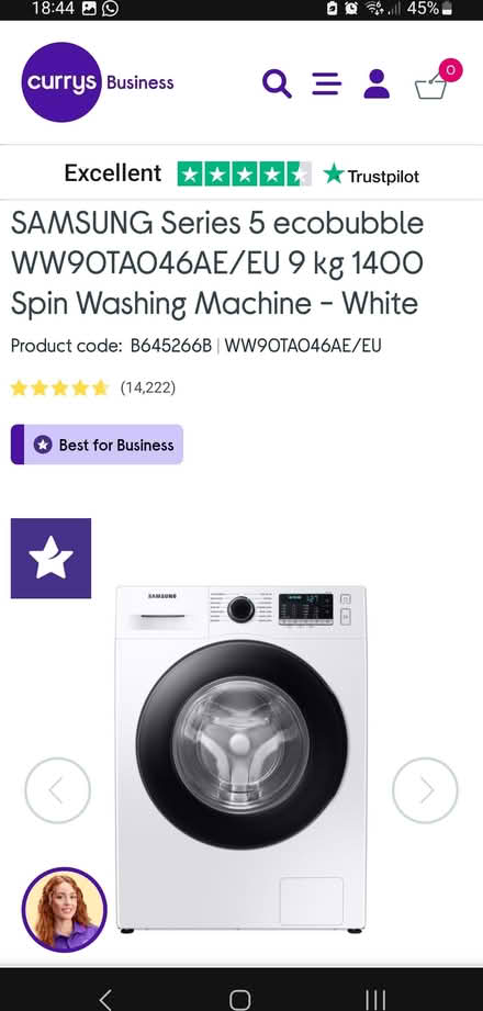 Photo of free 9kg Samsung Washing machine ex con (Newport Pagnell, MK16) #1