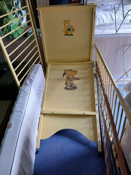 Photo of free Wooden cot, yellow (Middlewood S35) #1