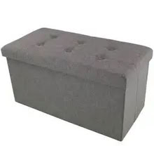 Photo of free Fold-up ottoman storage box (used, medium gray) (Gilmerton EH17) #1