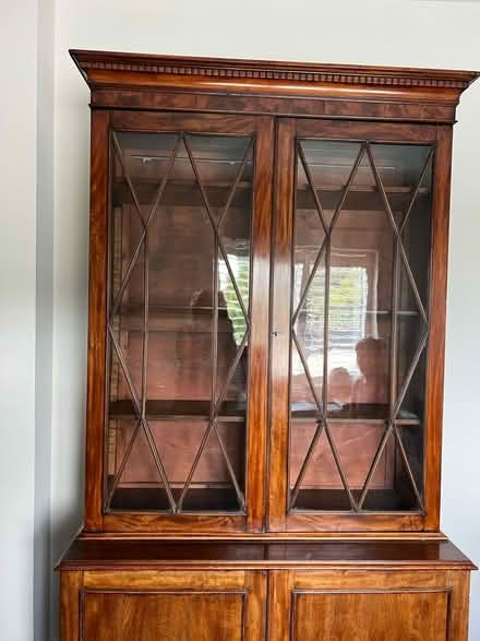 Photo of free Antique Edwardian Mahogany Astragal Glazed Bookcase Cabinet. (Cookham Dean SL6) #2