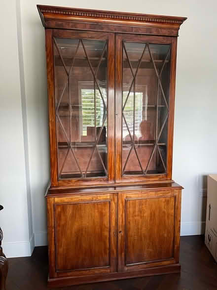 Photo of free Antique Edwardian Mahogany Astragal Glazed Bookcase Cabinet. (Cookham Dean SL6) #1