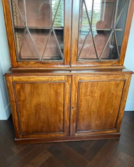Photo of free Antique Edwardian Mahogany Astragal Glazed Bookcase Cabinet. (Cookham Dean SL6) #3