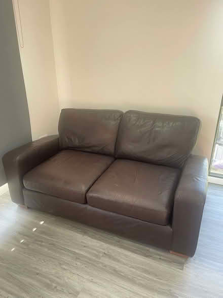 Photo of free Brown leather sofa (Plaistow E13) #1