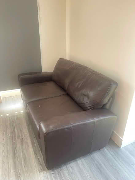 Photo of free Brown leather sofa (Plaistow E13) #2