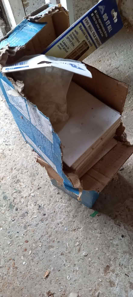 Photo of free White square wall tiles x 60 approx (Silverhill TN37) #2
